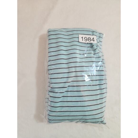 Izod NWT 100% Cotton Polo Shirt Mens 2XL Blue Striped Short Sleeve Golf Preppy - Picture 15 of 15